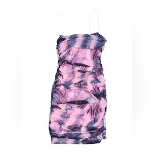 Akira Can Do it Better Multicolor ruched mini dress size Large
